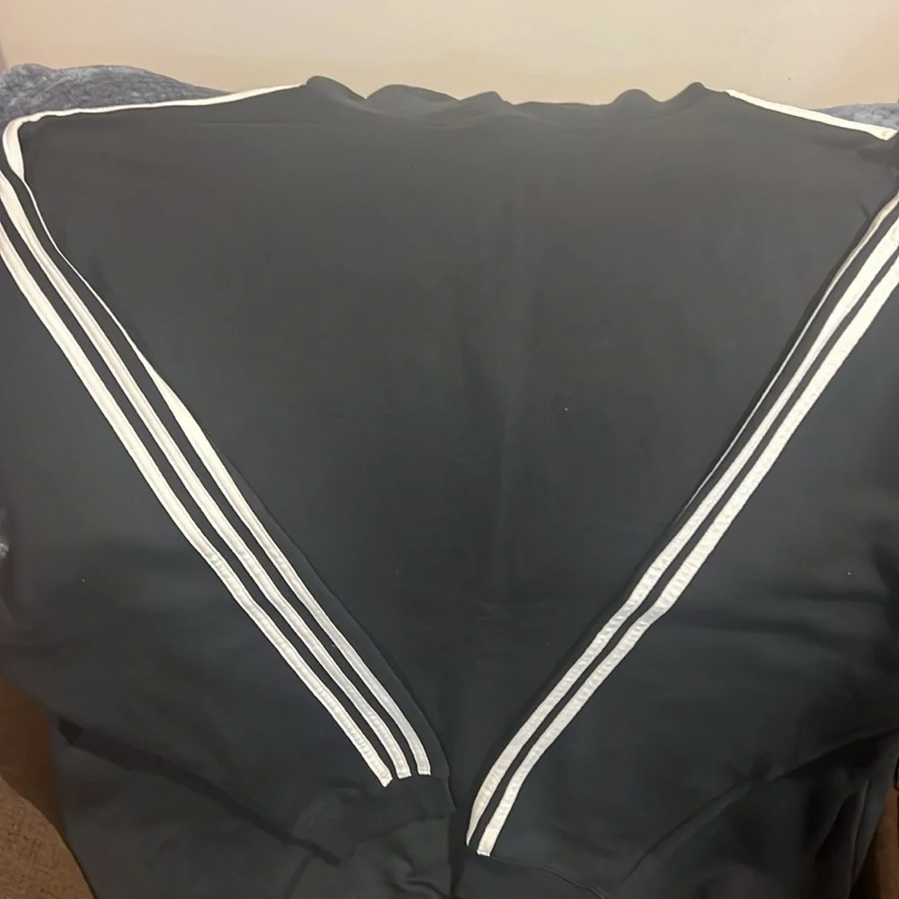 Adidas Black Hooded Sweatsuit with White Stripes - Picture 7 of 8